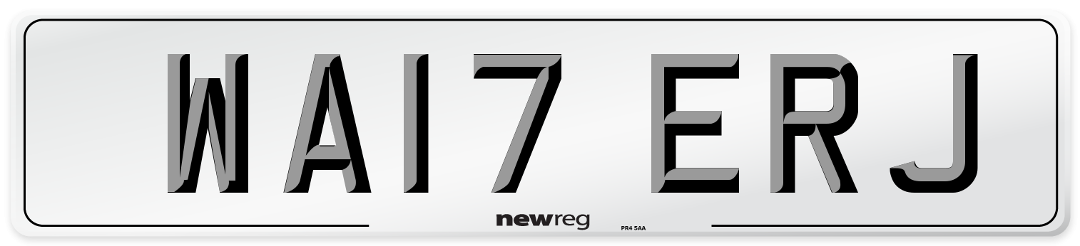 WA17 ERJ Number Plate from New Reg